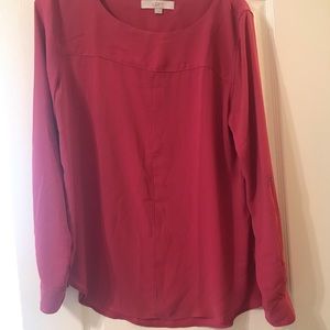 Loft pink blouse size medium